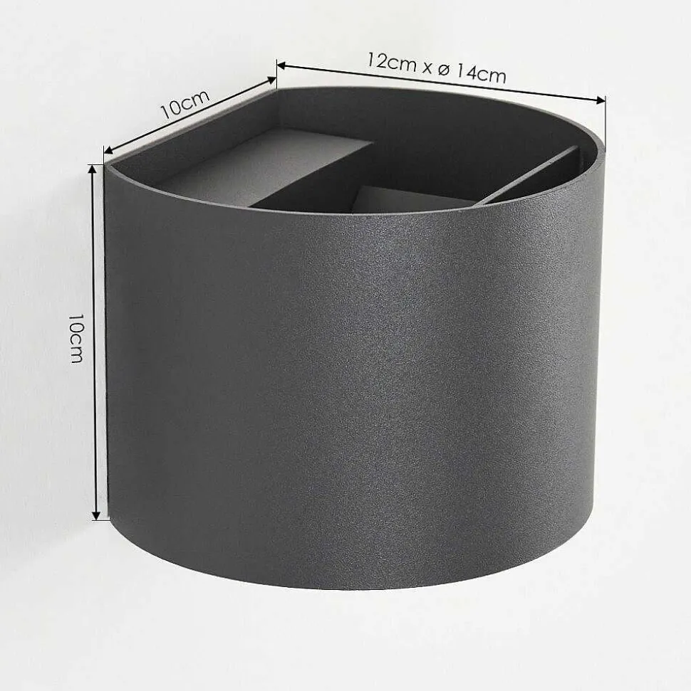 Applique Murale D'Exterieur Tamarin Led Anthracite, 2 Lumieres