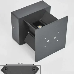 Applique Murale D'Exterieur Tamarin Led Anthracite, 2 Lumieres