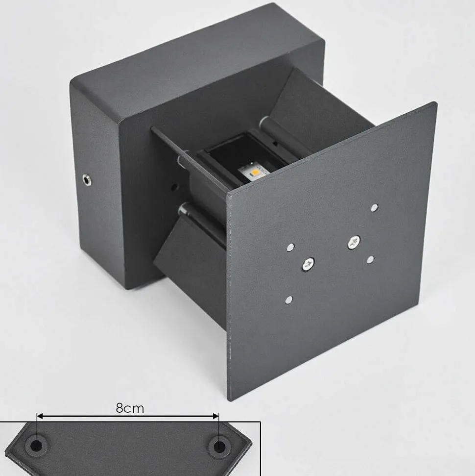 Applique Murale D'Exterieur Tamarin Led Anthracite, 2 Lumieres