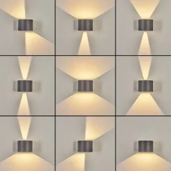 Applique Murale D'Exterieur Tamarin Led Anthracite, 2 Lumieres