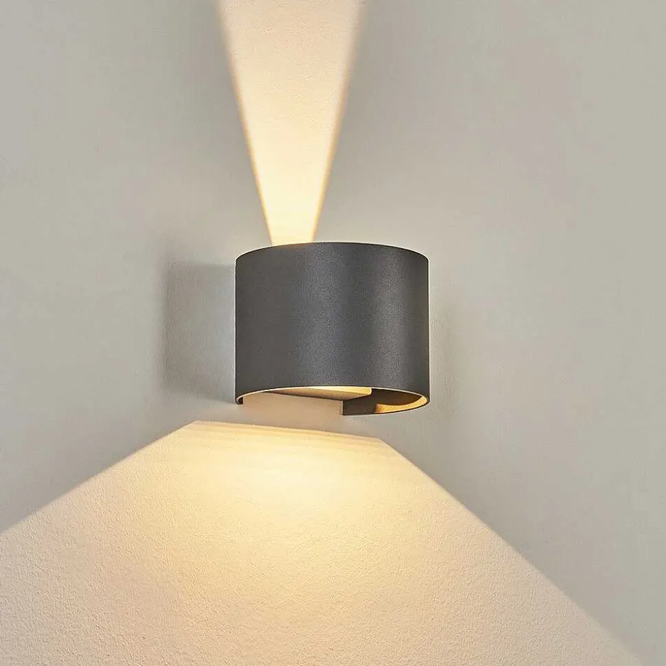 Applique Murale D'Exterieur Tamarin Led Anthracite, 2 Lumieres