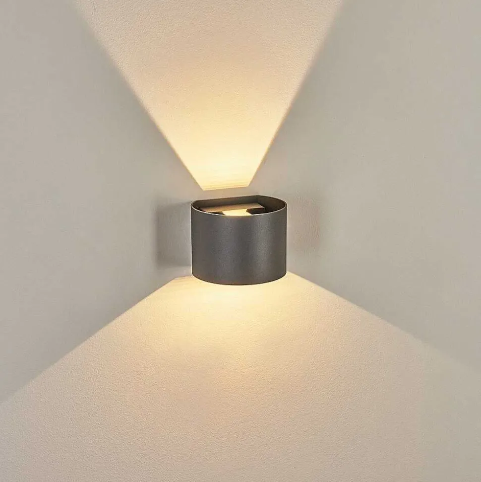 Applique Murale D'Exterieur Tamarin Led Anthracite, 2 Lumieres