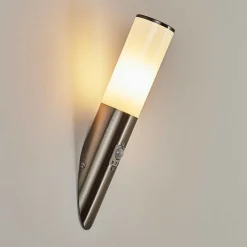 Applique Murale D'Exterieur Caserta Nickel Mat, 1 Lumiere, Detecteur De Mouvement