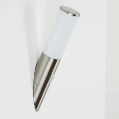 Applique Murale D'Exterieur Caserta Nickel Mat, 1 Lumiere, Detecteur De Mouvement