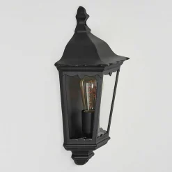 Applique Murale D'Exterieur Hongkong Noir, 1 Lumiere