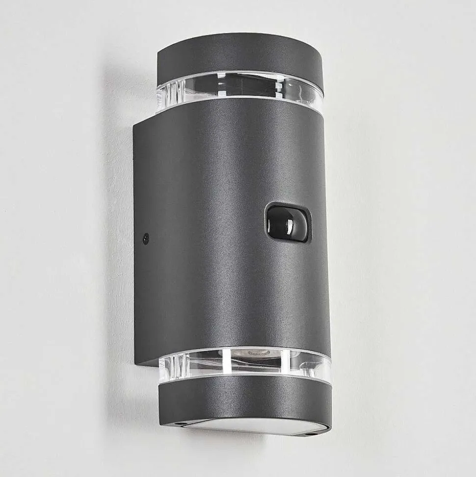 Applique Murale D'Exterieur Edevik Anthracite, 2 Lumieres, Detecteur De Mouvement