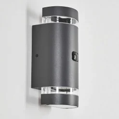 Applique Murale D'Exterieur Edevik Anthracite, 2 Lumieres, Detecteur De Mouvement