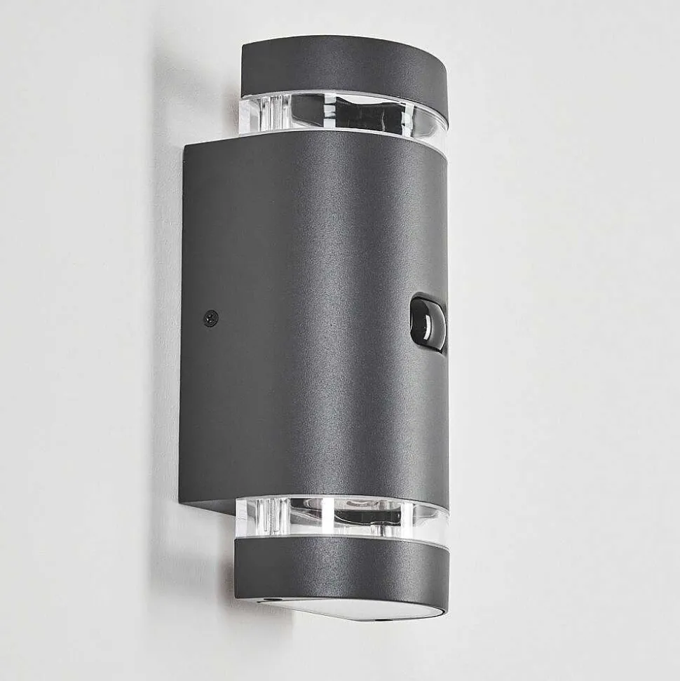 Applique Murale D'Exterieur Edevik Anthracite, 2 Lumieres, Detecteur De Mouvement