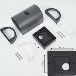 Applique Murale D'Exterieur Edevik Anthracite, 2 Lumieres, Detecteur De Mouvement