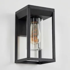 Applique Murale D'Exterieur Palanga Noir, 1 Lumiere