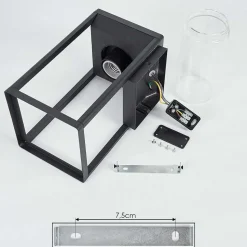 Applique Murale D'Exterieur Palanga Noir, 1 Lumiere