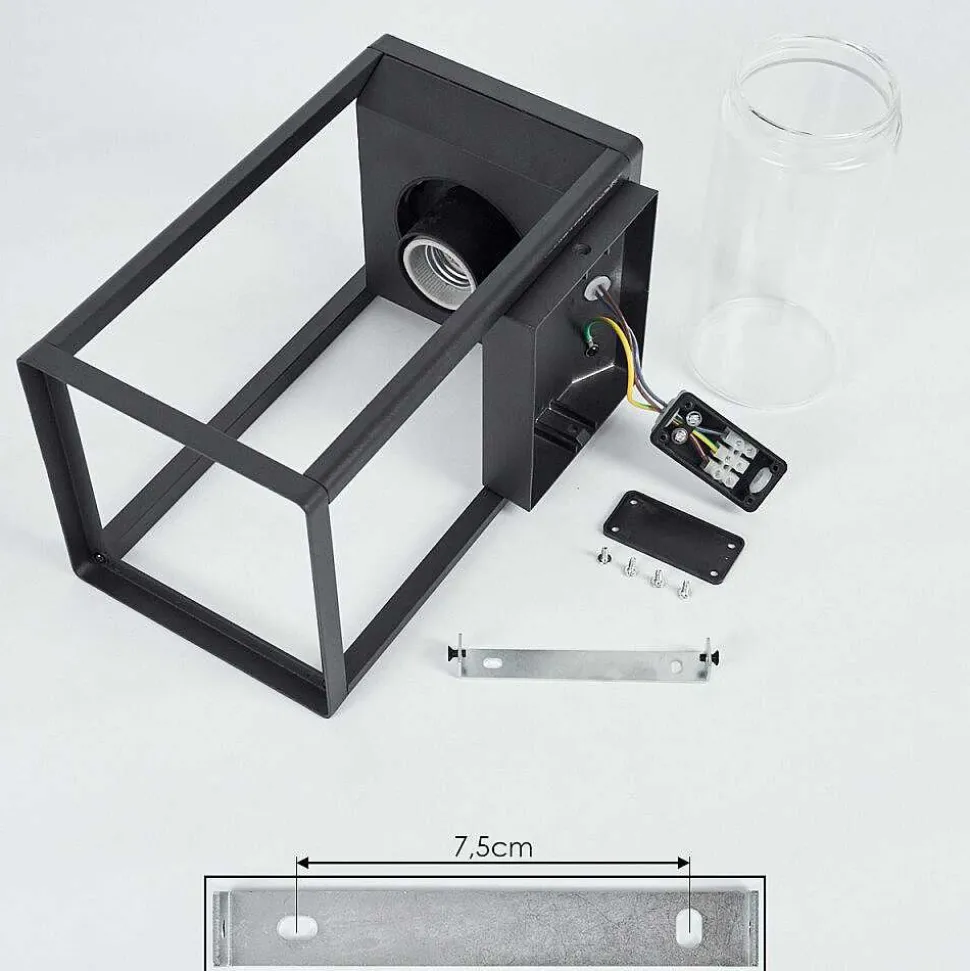 Applique Murale D'Exterieur Palanga Noir, 1 Lumiere