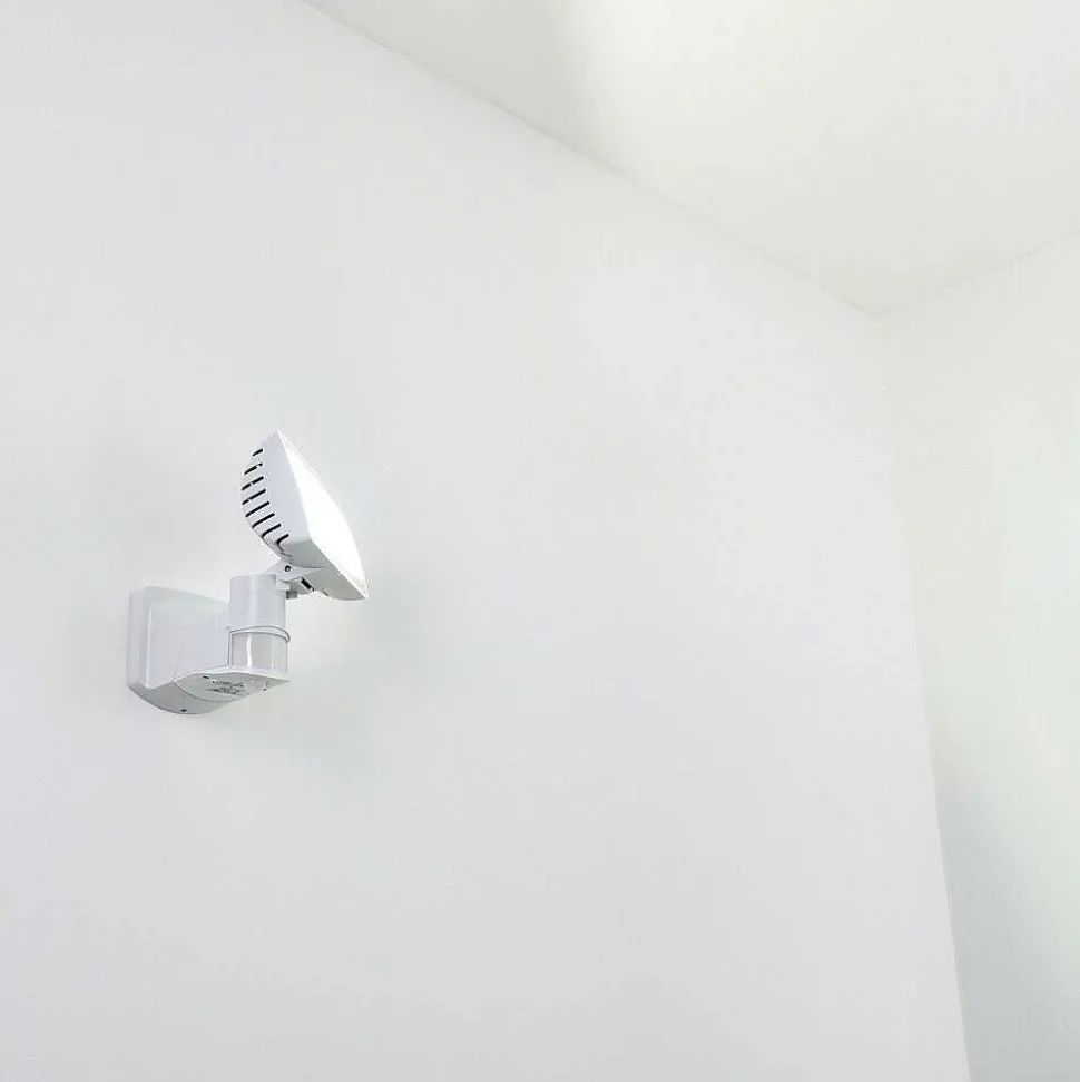 Applique Murale D'Exterieur Loit Led Blanc, 1 Lumiere, Detecteur De Mouvement