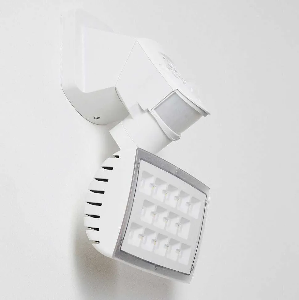 Applique Murale D'Exterieur Loit Led Blanc, 1 Lumiere, Detecteur De Mouvement