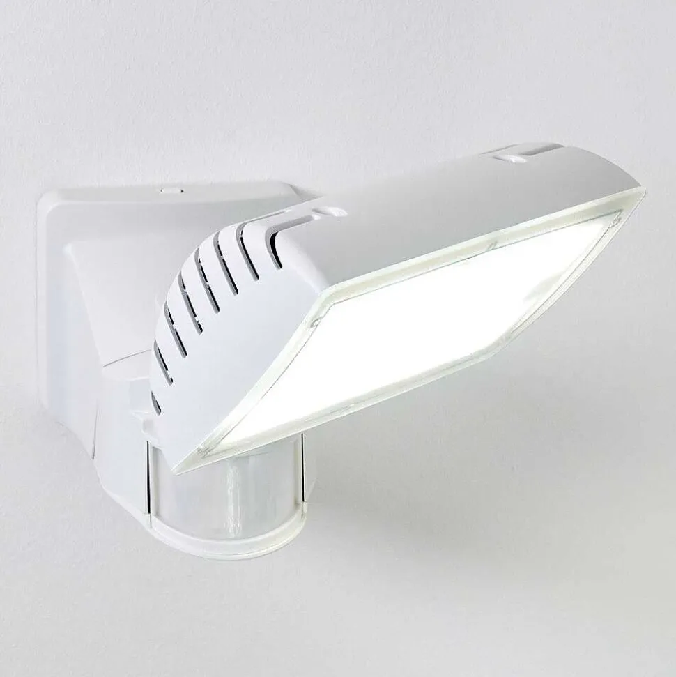 Applique Murale D'Exterieur Loit Led Blanc, 1 Lumiere, Detecteur De Mouvement