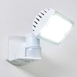 Applique Murale D'Exterieur Loit Led Blanc, 1 Lumiere, Detecteur De Mouvement