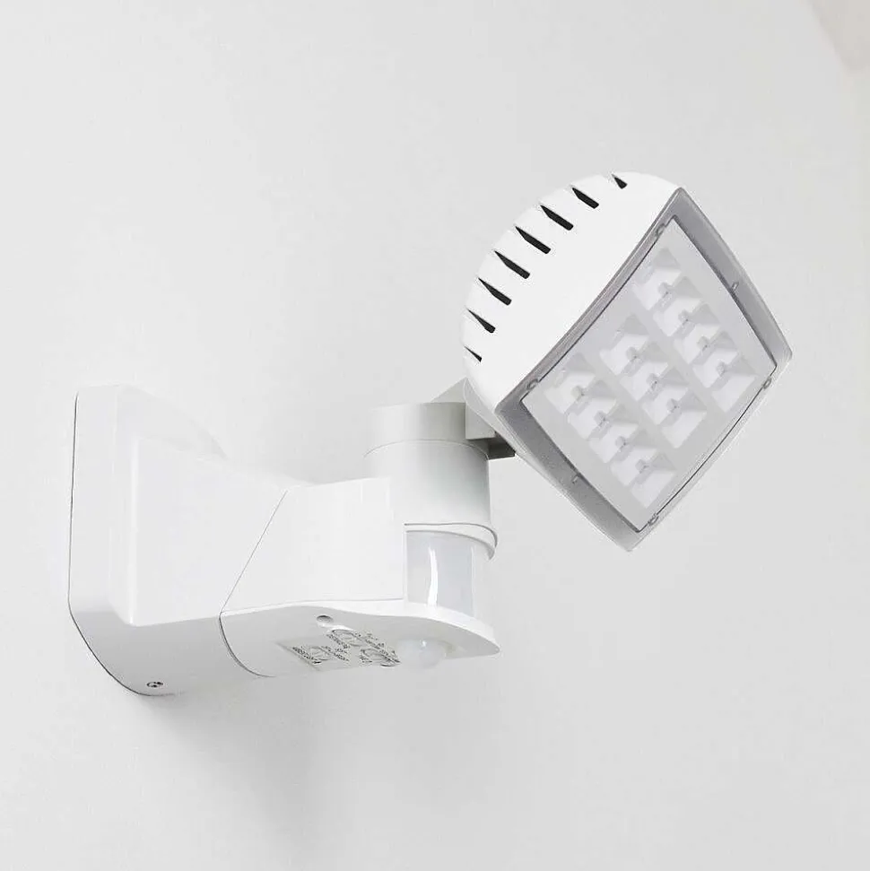 Applique Murale D'Exterieur Loit Led Blanc, 1 Lumiere, Detecteur De Mouvement