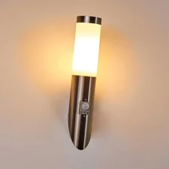 Applique Murale D'Exterieur Norburg Acier Inoxydable, 1 Lumiere, Detecteur De Mouvement