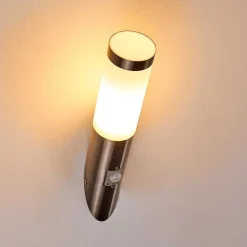 Applique Murale D'Exterieur Norburg Acier Inoxydable, 1 Lumiere, Detecteur De Mouvement