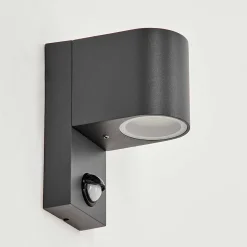 Applique Murale D'Exterieur Kingstown Anthracite, Transparent, 1 Lumiere, Detecteur De Mouvement