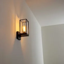 Applique Murale D'Exterieur Palanga Noir, 1 Lumiere, Detecteur De Mouvement