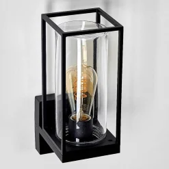 Applique Murale D'Exterieur Palanga Noir, 1 Lumiere, Detecteur De Mouvement