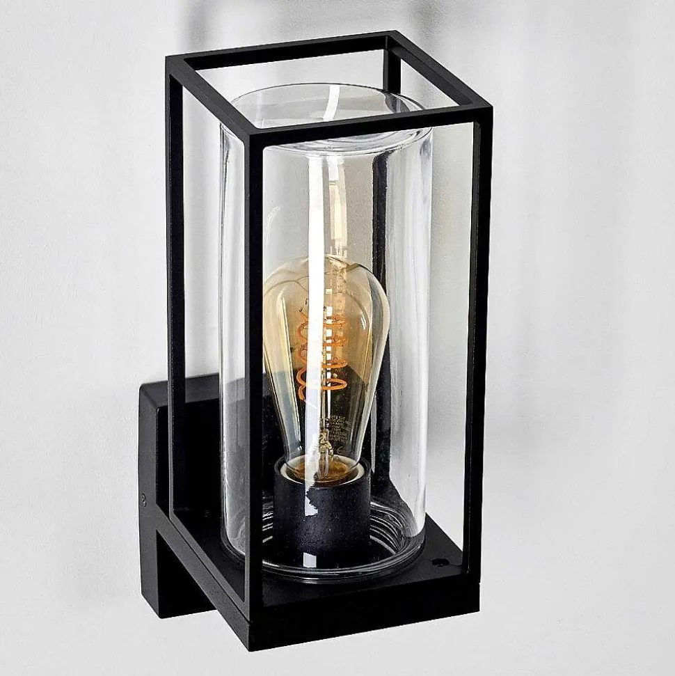 Applique Murale D'Exterieur Palanga Noir, 1 Lumiere, Detecteur De Mouvement