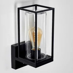 Applique Murale D'Exterieur Palanga Noir, 1 Lumiere, Detecteur De Mouvement