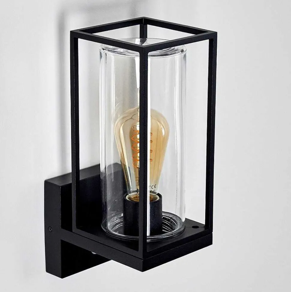 Applique Murale D'Exterieur Palanga Noir, 1 Lumiere, Detecteur De Mouvement