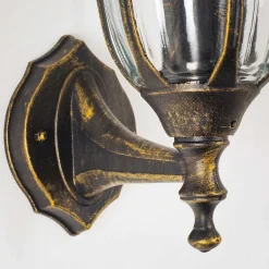 Applique Murale D'Exterieur Ribadeo Noir Dore, 1 Lumiere