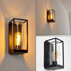 Applique Murale D'Exterieur Palanga Noir, 1 Lumiere