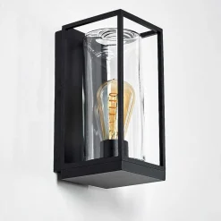 Applique Murale D'Exterieur Palanga Noir, 1 Lumiere