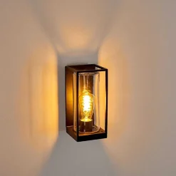 Applique Murale D'Exterieur Palanga Noir, 1 Lumiere