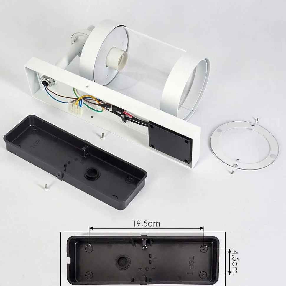 Applique Murale D'Exterieur Fulham Blanc, 1 Lumiere, Detecteur De Mouvement