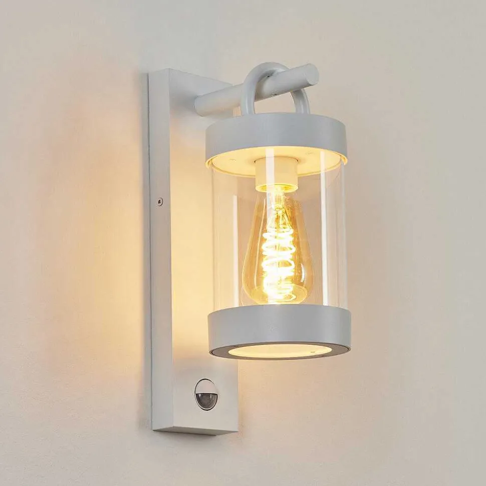 Applique Murale D'Exterieur Fulham Blanc, 1 Lumiere, Detecteur De Mouvement