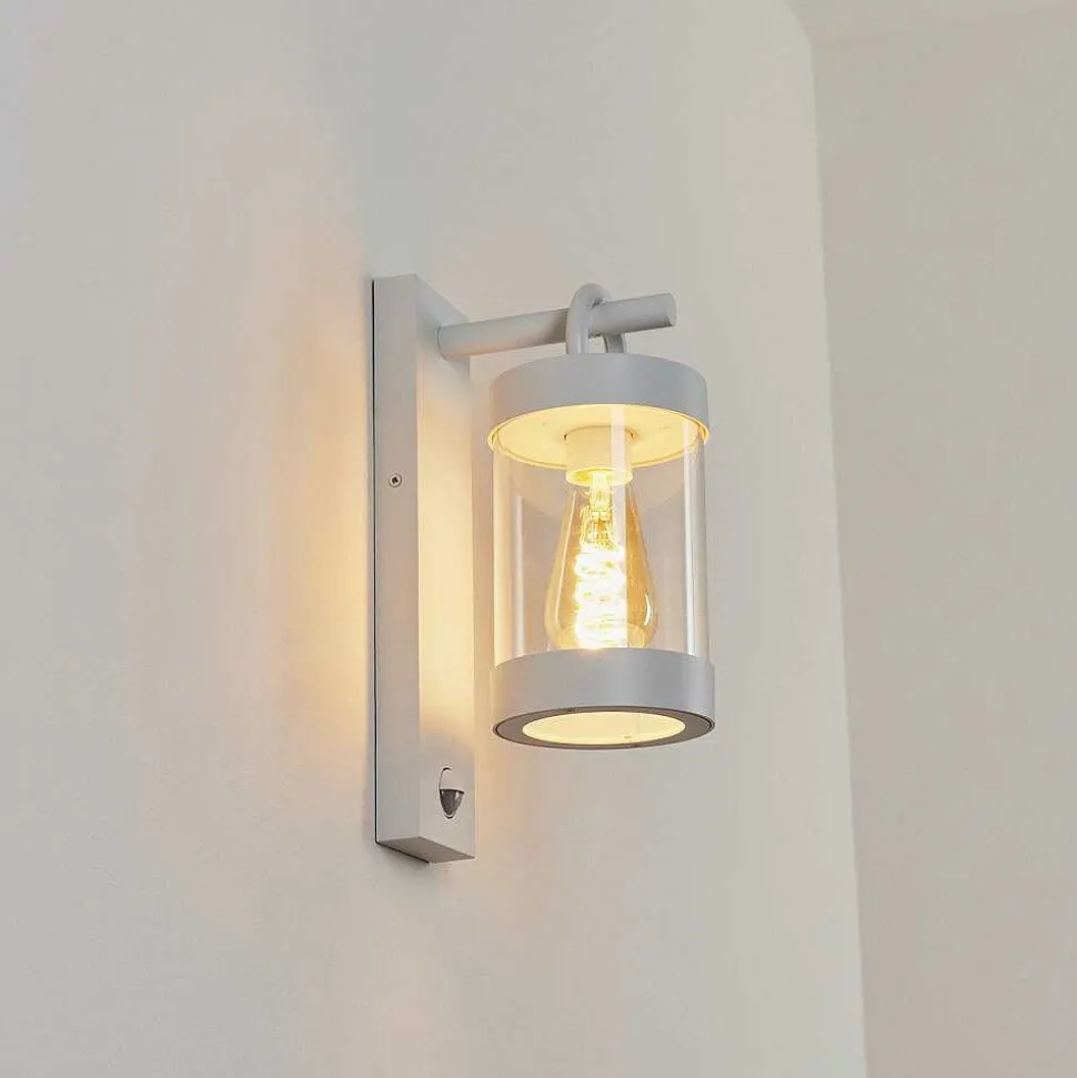 Applique Murale D'Exterieur Fulham Blanc, 1 Lumiere, Detecteur De Mouvement