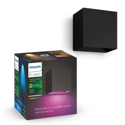Applique Murale D'Exterieur Philips Hue Resonate Led Noir, 1 Lumiere, Changeur De Couleurs