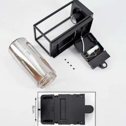 Applique Murale D'Exterieur Palanga Led Noir, 1 Lumiere, Detecteur De Mouvement