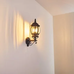 Applique Murale D'Exterieur Lentua Noir, 1 Lumiere