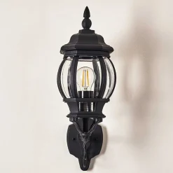 Applique Murale D'Exterieur Lentua Noir, 1 Lumiere