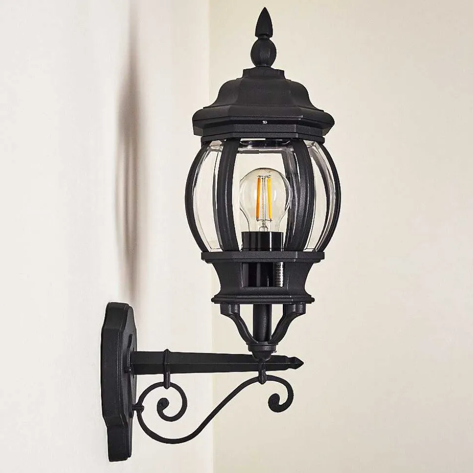 Applique Murale D'Exterieur Lentua Noir, 1 Lumiere