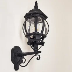 Applique Murale D'Exterieur Lentua Noir, 1 Lumiere