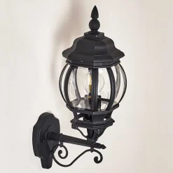 Applique Murale D'Exterieur Lentua Noir, 1 Lumiere