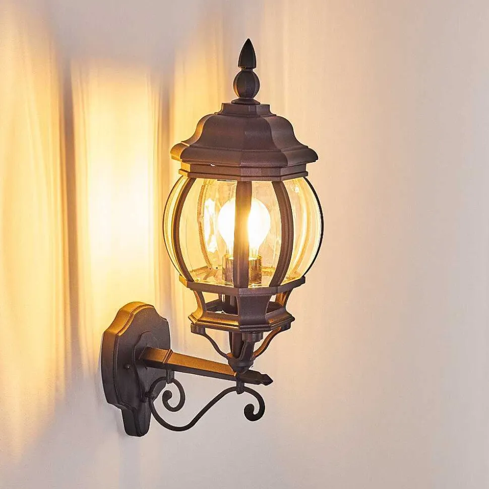 Applique Murale D'Exterieur Lentua Noir, 1 Lumiere