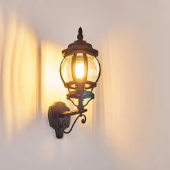 Applique Murale D'Exterieur Lentua Noir, 1 Lumiere