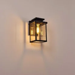 Applique Murale D'Exterieur Tieva Noir, 1 Lumiere