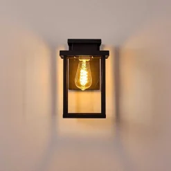 Applique Murale D'Exterieur Tieva Noir, 1 Lumiere