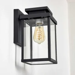 Applique Murale D'Exterieur Tieva Noir, 1 Lumiere