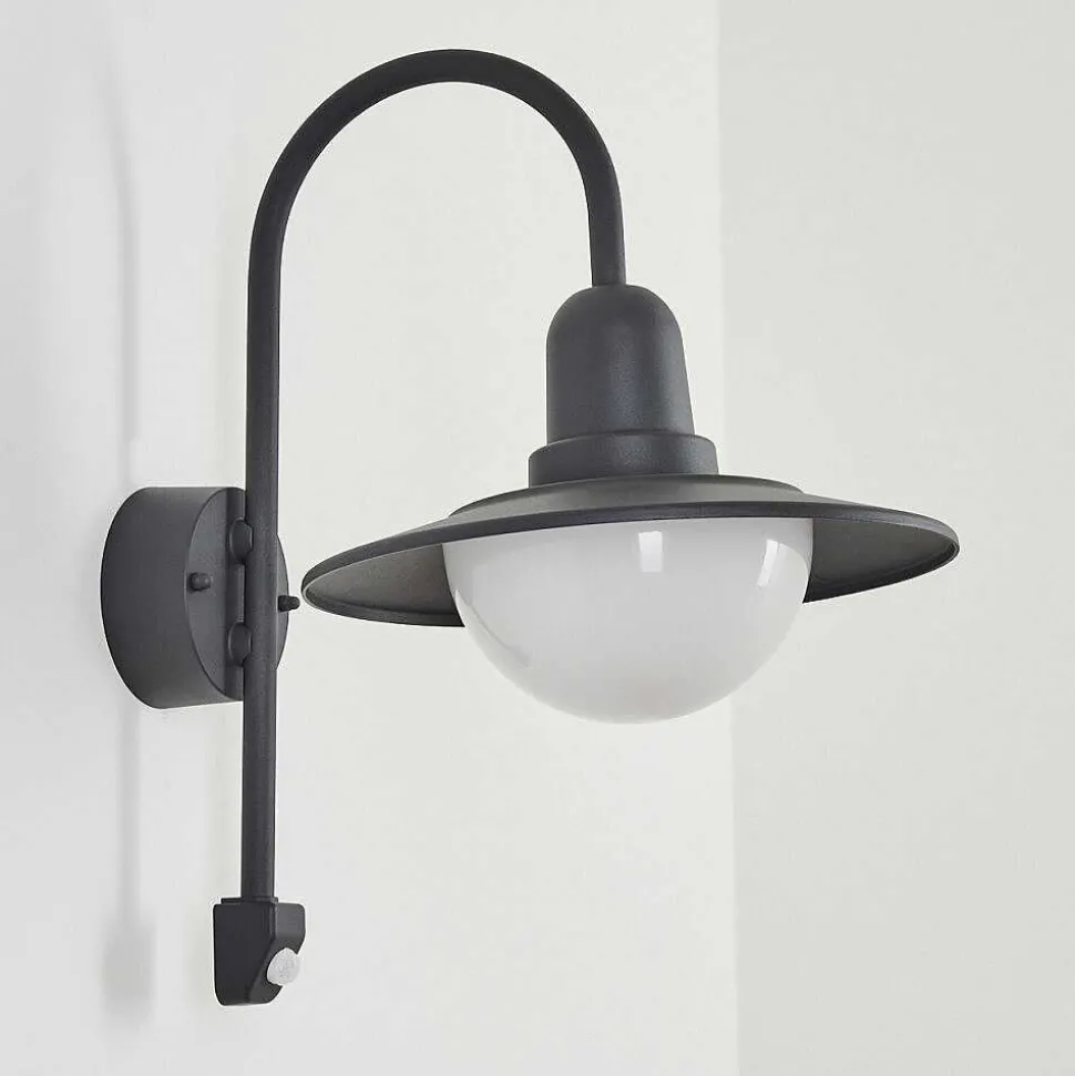 Applique Murale D'Exterieur Pohei Anthracite, 1 Lumiere, Detecteur De Mouvement