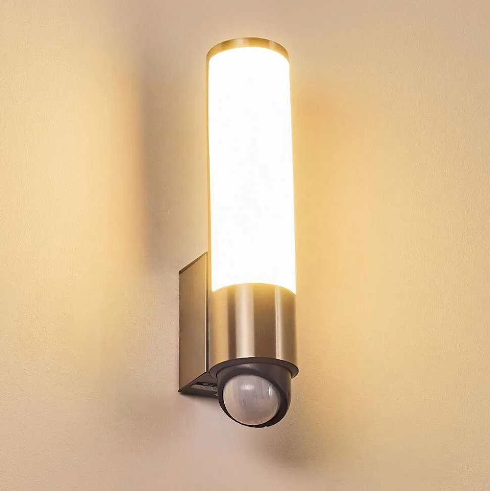 Applique Murale D'Exterieur Vason Led Acier Inoxydable, 1 Lumiere, Detecteur De Mouvement